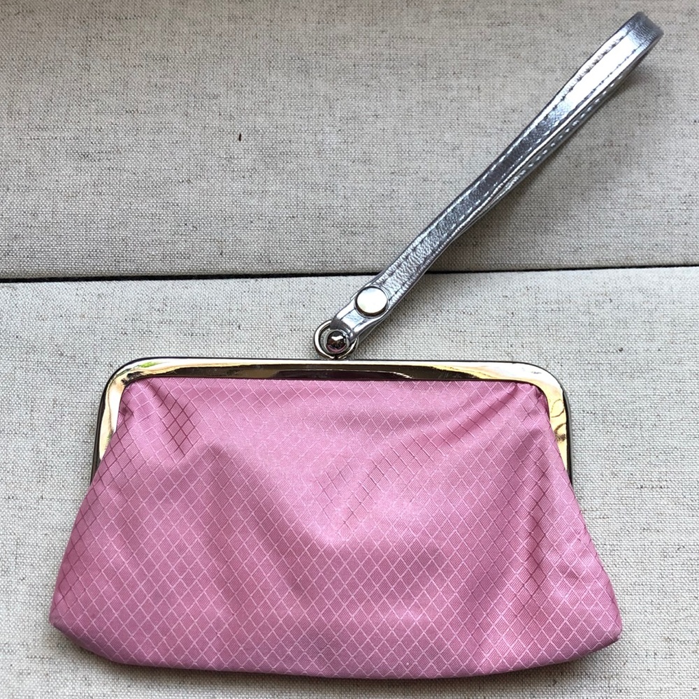 Pink and silver Arden B small wristlet